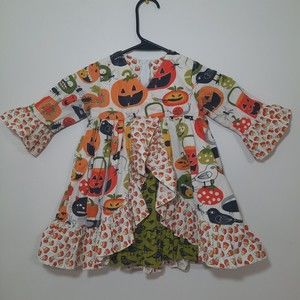 Jelly The Pug Halloween Dress Size 24 Months Pumpkins Candy Corn Black Cat